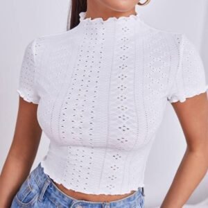 PETITE Lettuce Trim Schiffy Tee