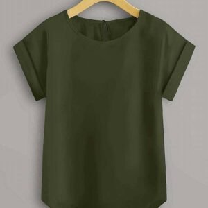 Keyhole Back Batwing Sleeve Blouse