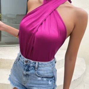 Criss Cross Backless Halter Top