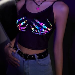 Reflective Skull Hand Graphic Cami Top