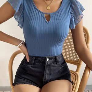 Swiss Dot Cut Out Front Tee