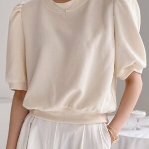 DAZY Solid Puff Sleeve Blouse